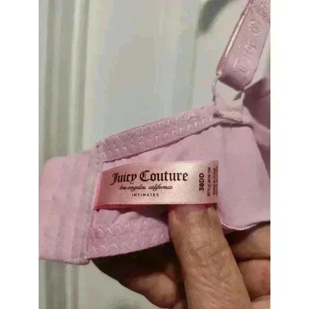 Juicy Couture Sleek & Smooth Bra Sz 38DD Lined Strap‎ Purple JC3819